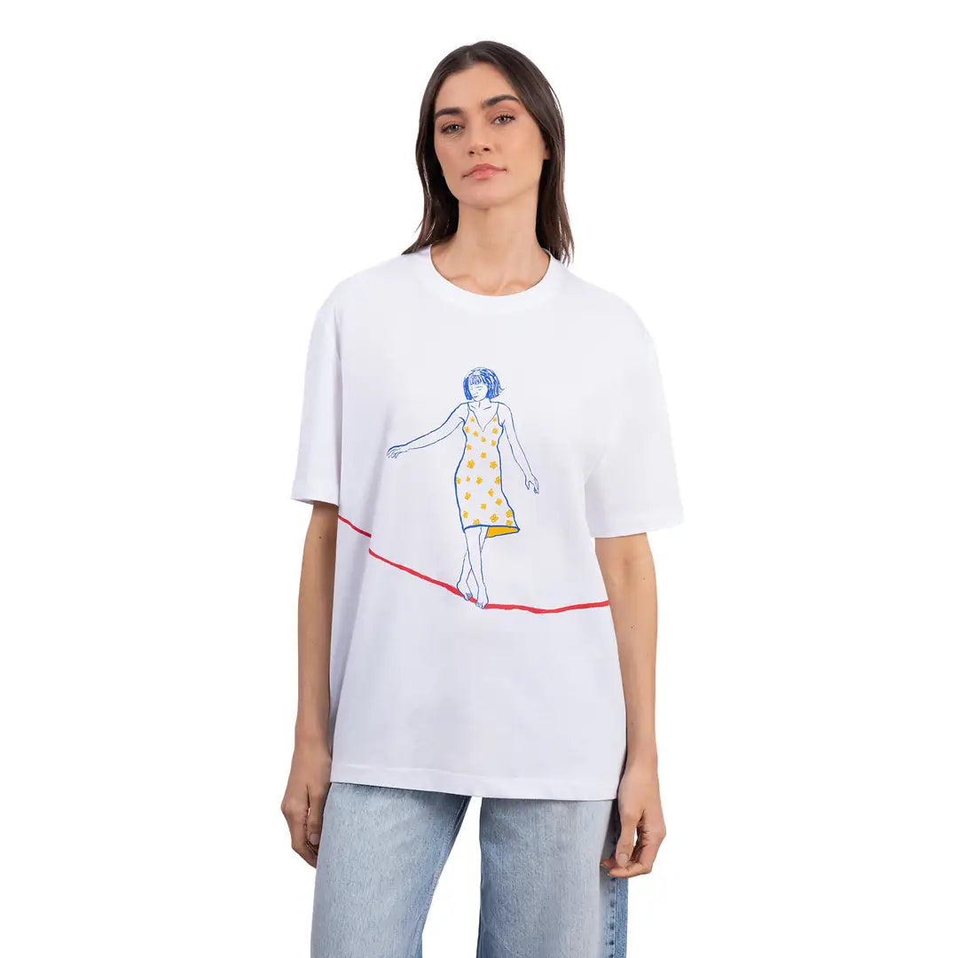 Rope Oversize Beyaz T-Shirt