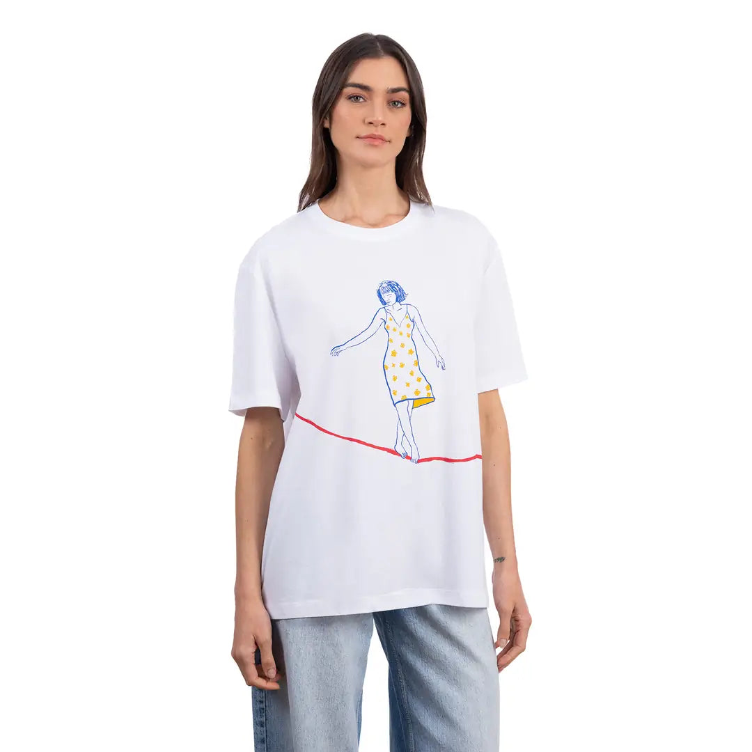 Rope Oversize Beyaz T-Shirt