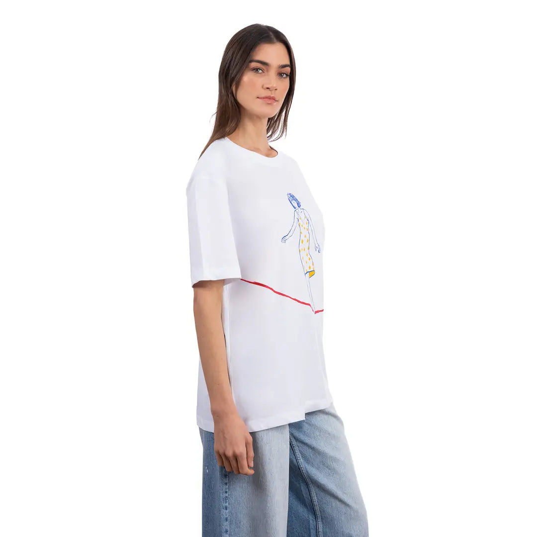 Rope Oversize Beyaz T-Shirt
