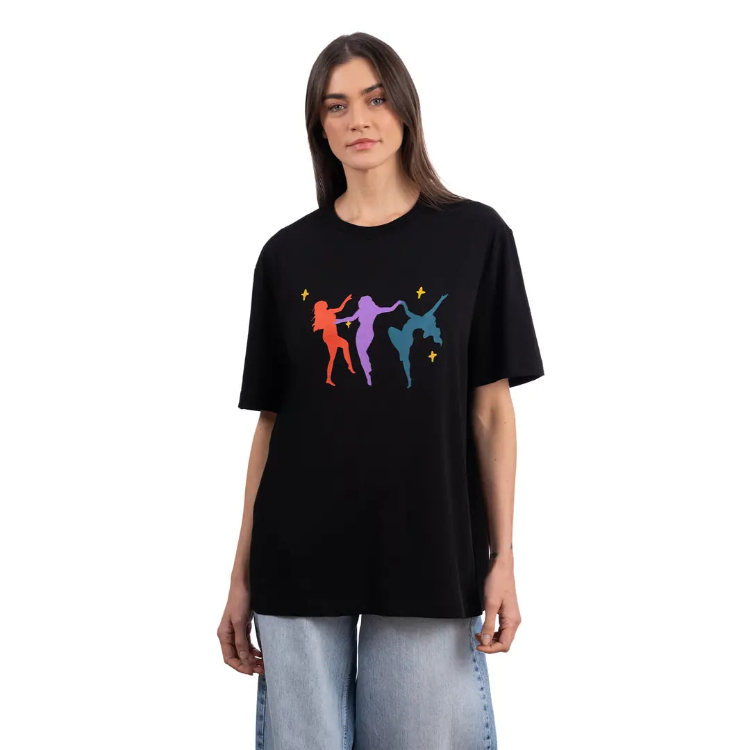 Dance Oversize Siyah T-Shirt