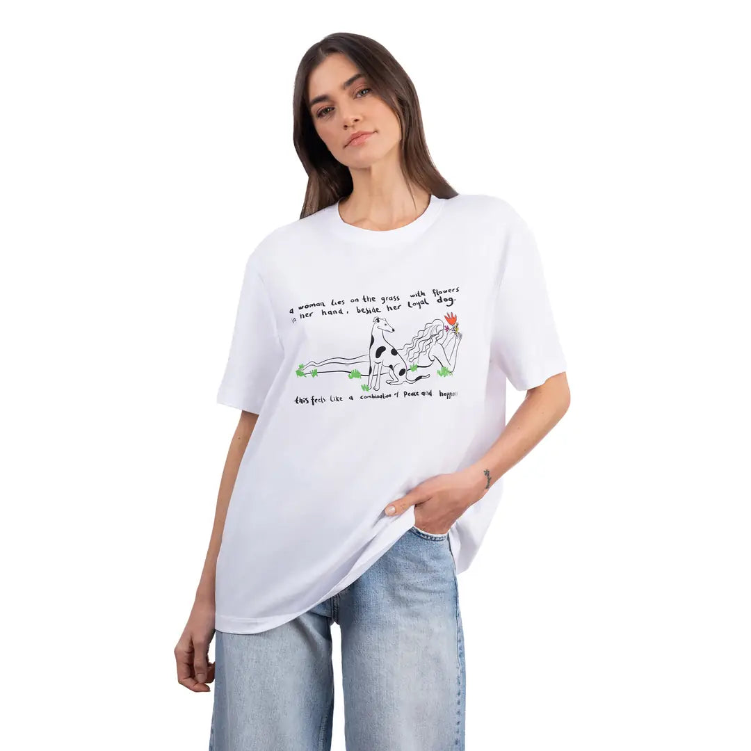 Friend Oversize Beyaz T-Shirt