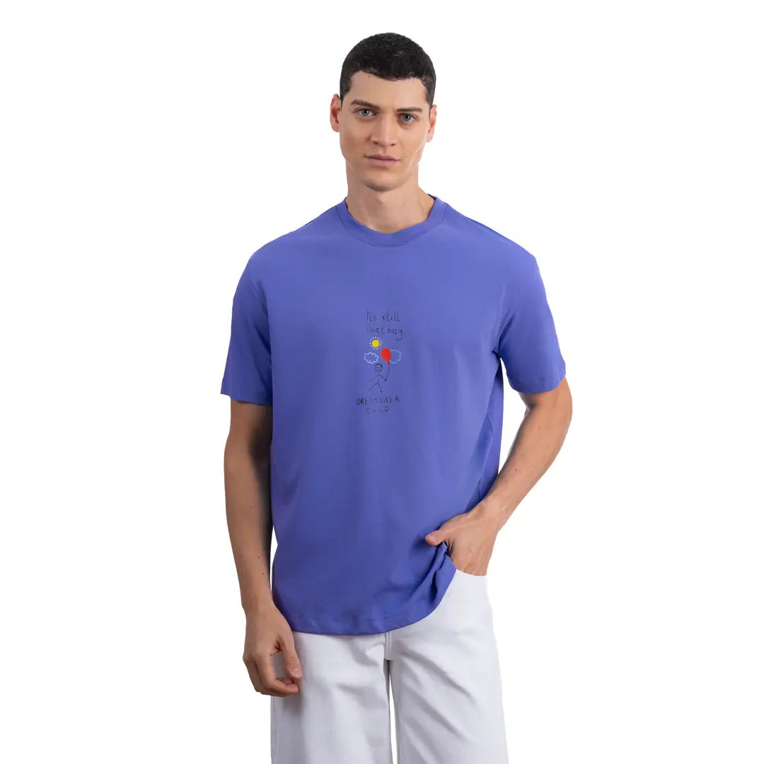 Baloon Regular İndigo T-Shirt