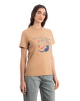 Cat Regular Açık Kahve T-Shirt