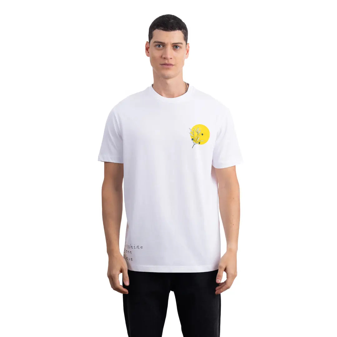 Olive Branch Regular Beyaz T-Shirt