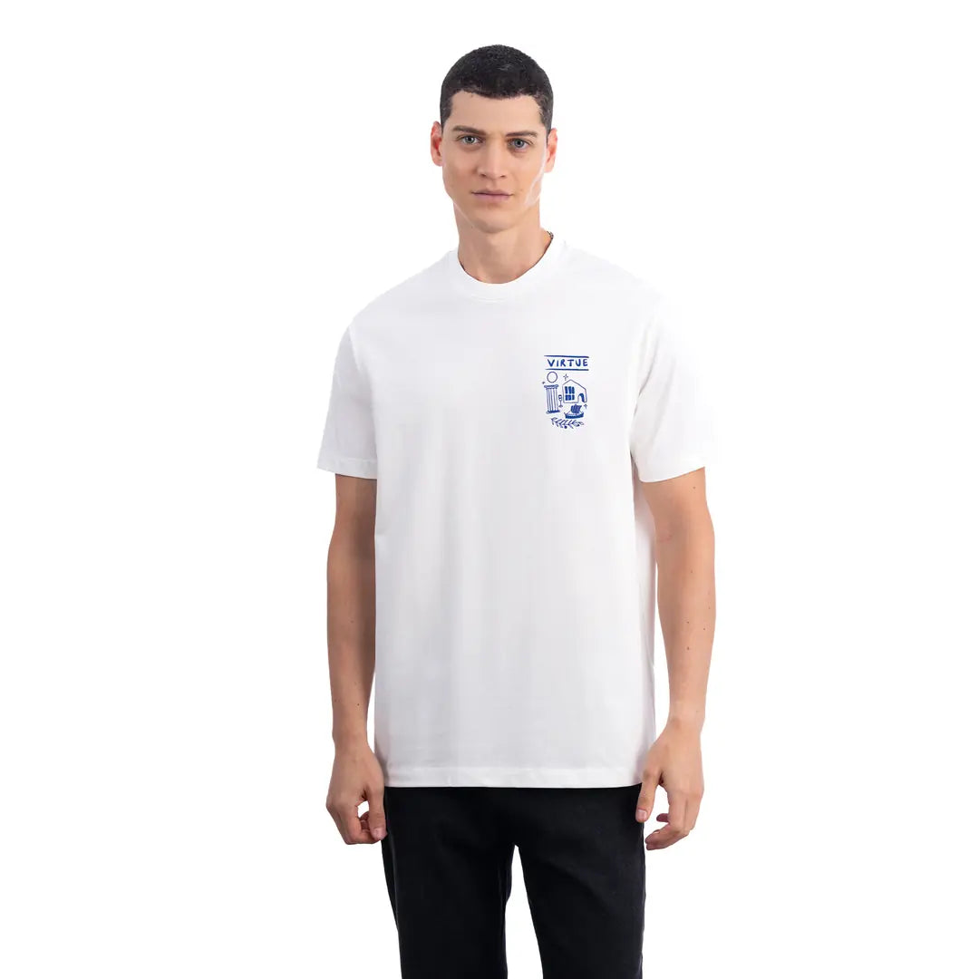 Greek Regular Ekru T-Shirt