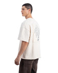 Vase Nakış Oversize Ekru T-Shirt
