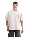 Lemon Nakış Oversize Ekru T-Shirt
