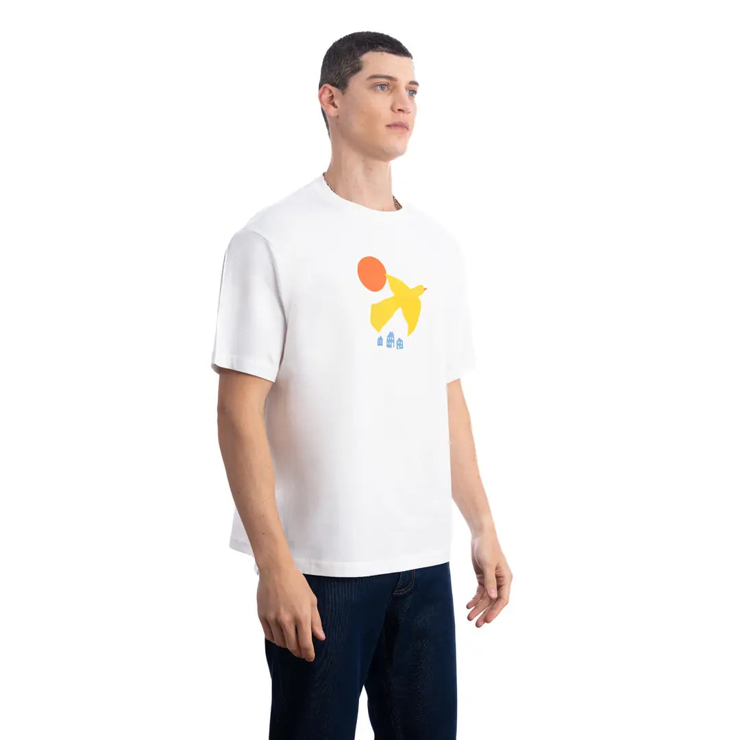 Yellow Bird Oversize Ekru T-Shirt