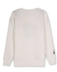 Music Nakış Detaylı Oversize Beyaz Sweatshirt