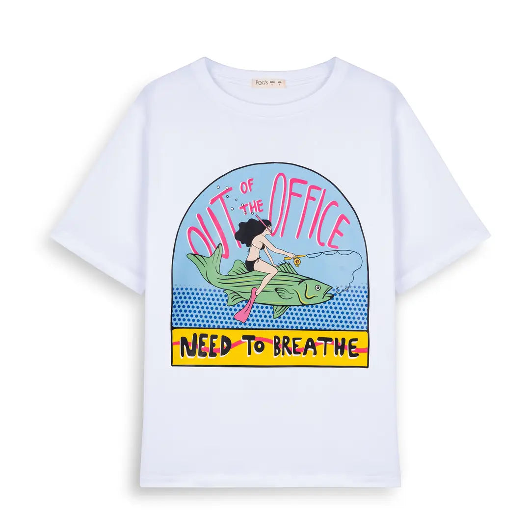 Breathe Oversize Beyaz T-Shirt