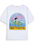 Breathe Oversize Beyaz T-Shirt
