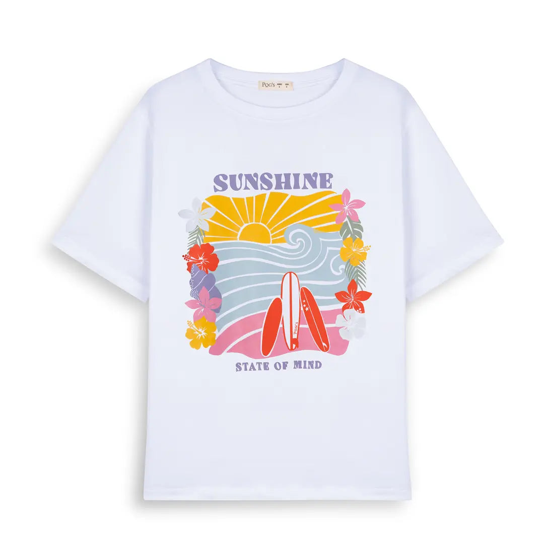 Sun Shine Oversize Beyaz T-Shirt