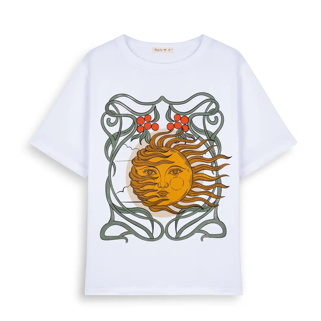 Sun Oversize Beyaz T-Shirt