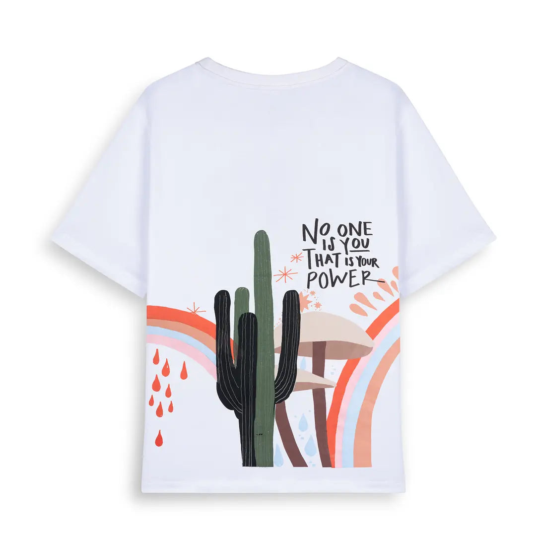 No One Oversize Beyaz T-Shirt