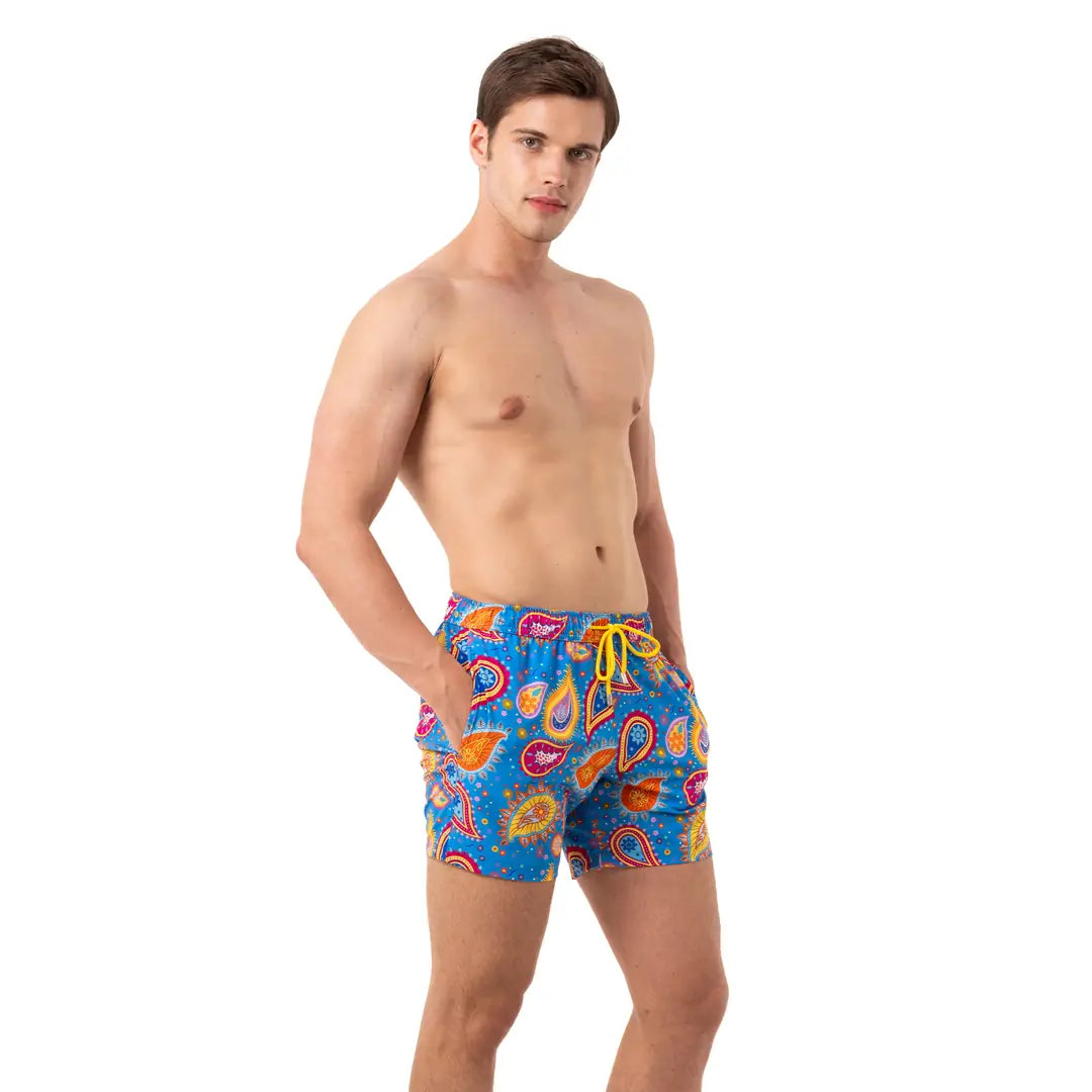 Paisley Splash Stretch Deniz Şortu