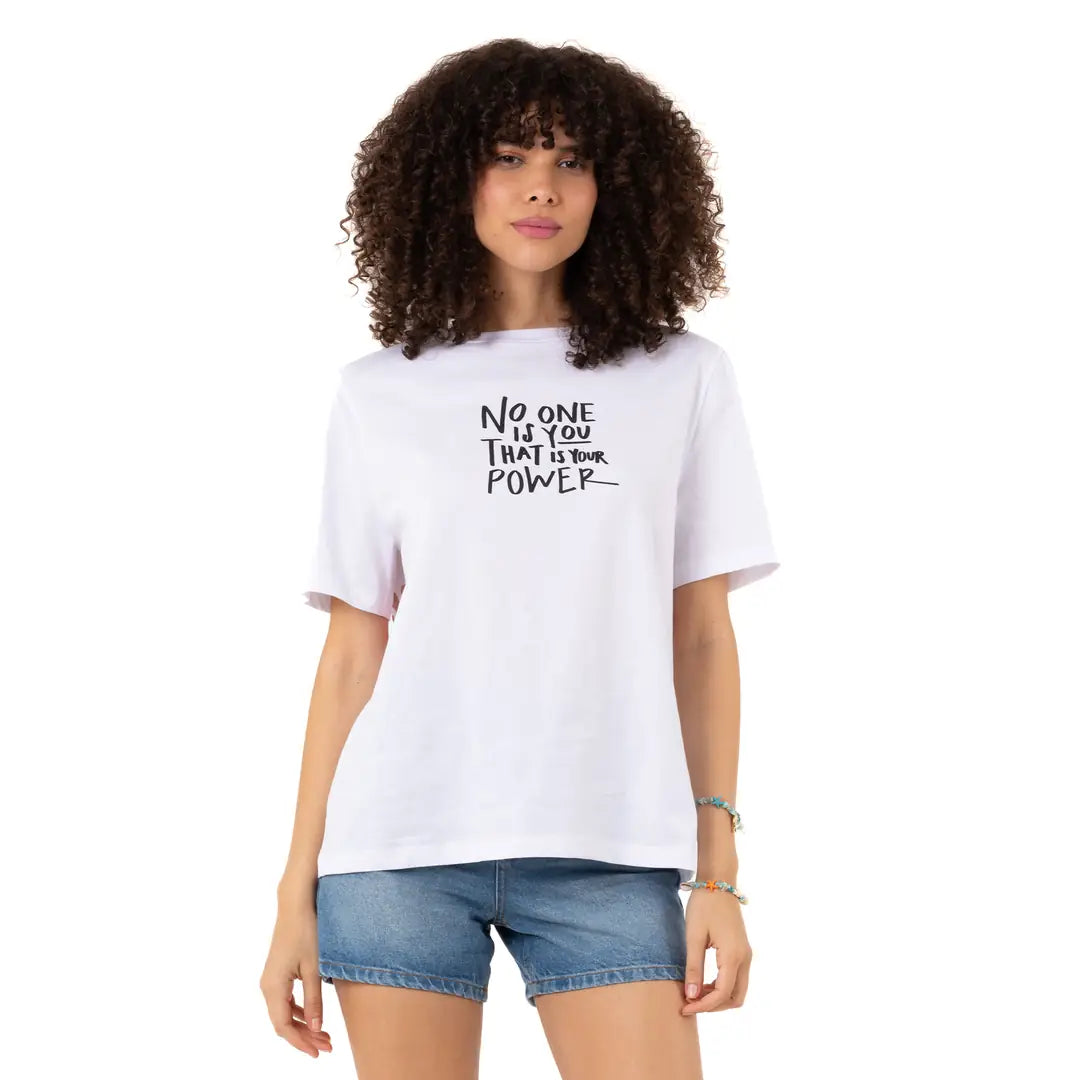 No One Oversize Beyaz T-Shirt