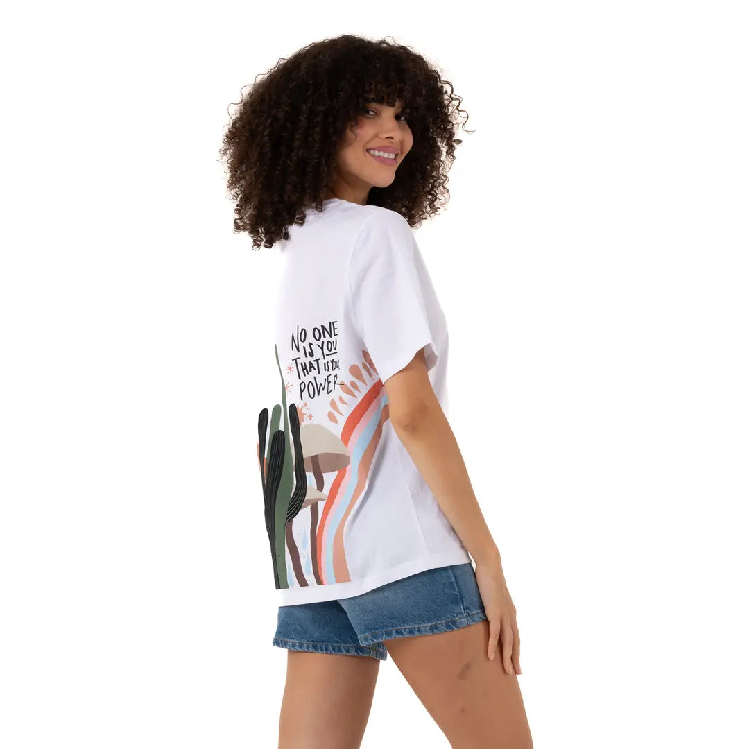 No One Oversize Beyaz T-Shirt