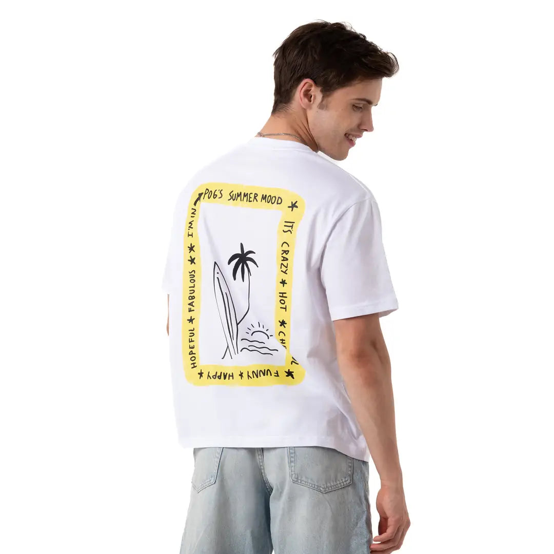 Summer Mood Oversize Beyaz T-Shirt