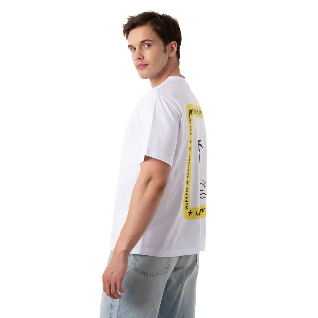 Summer Mood Oversize Beyaz T-Shirt