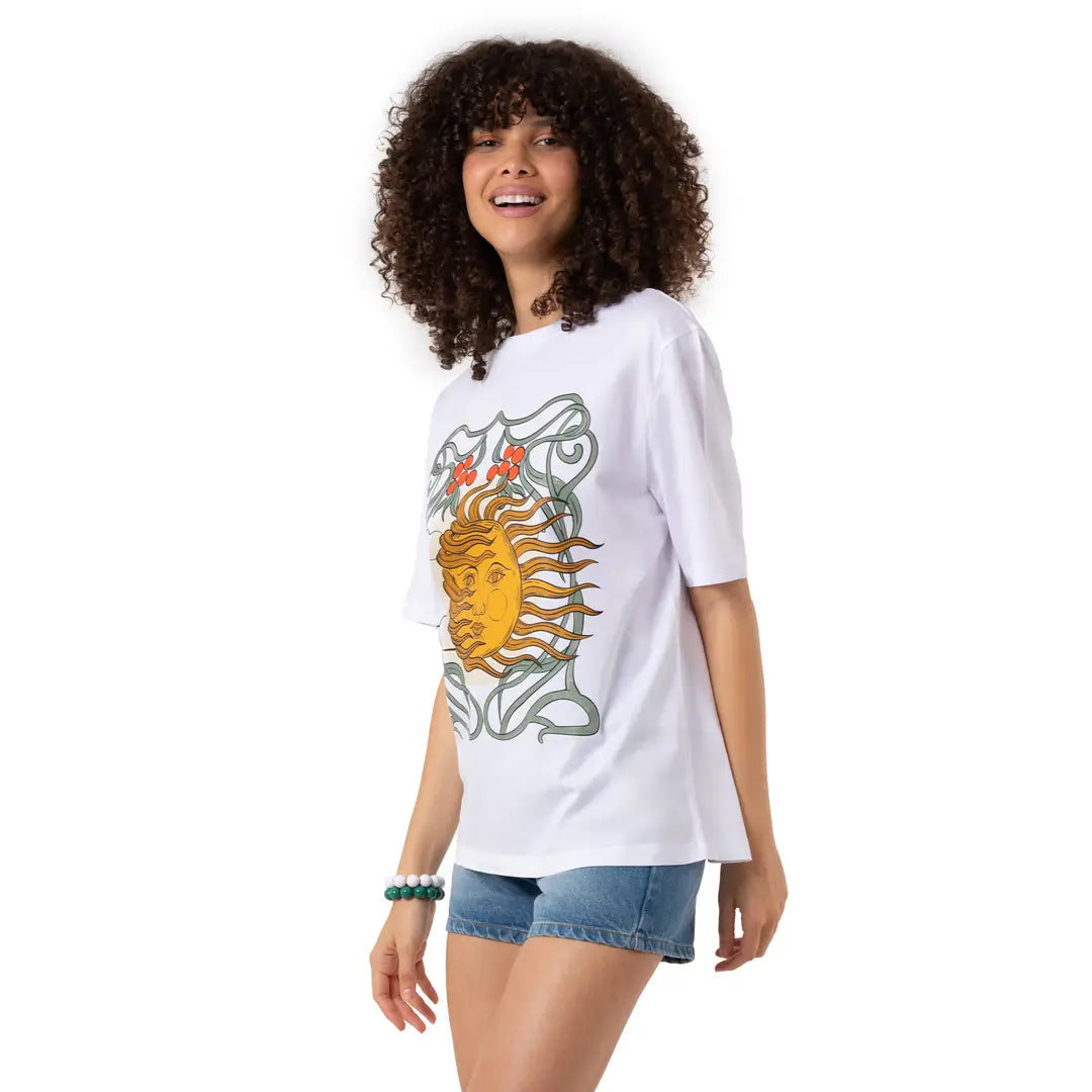 Sun Oversize Beyaz T-Shirt