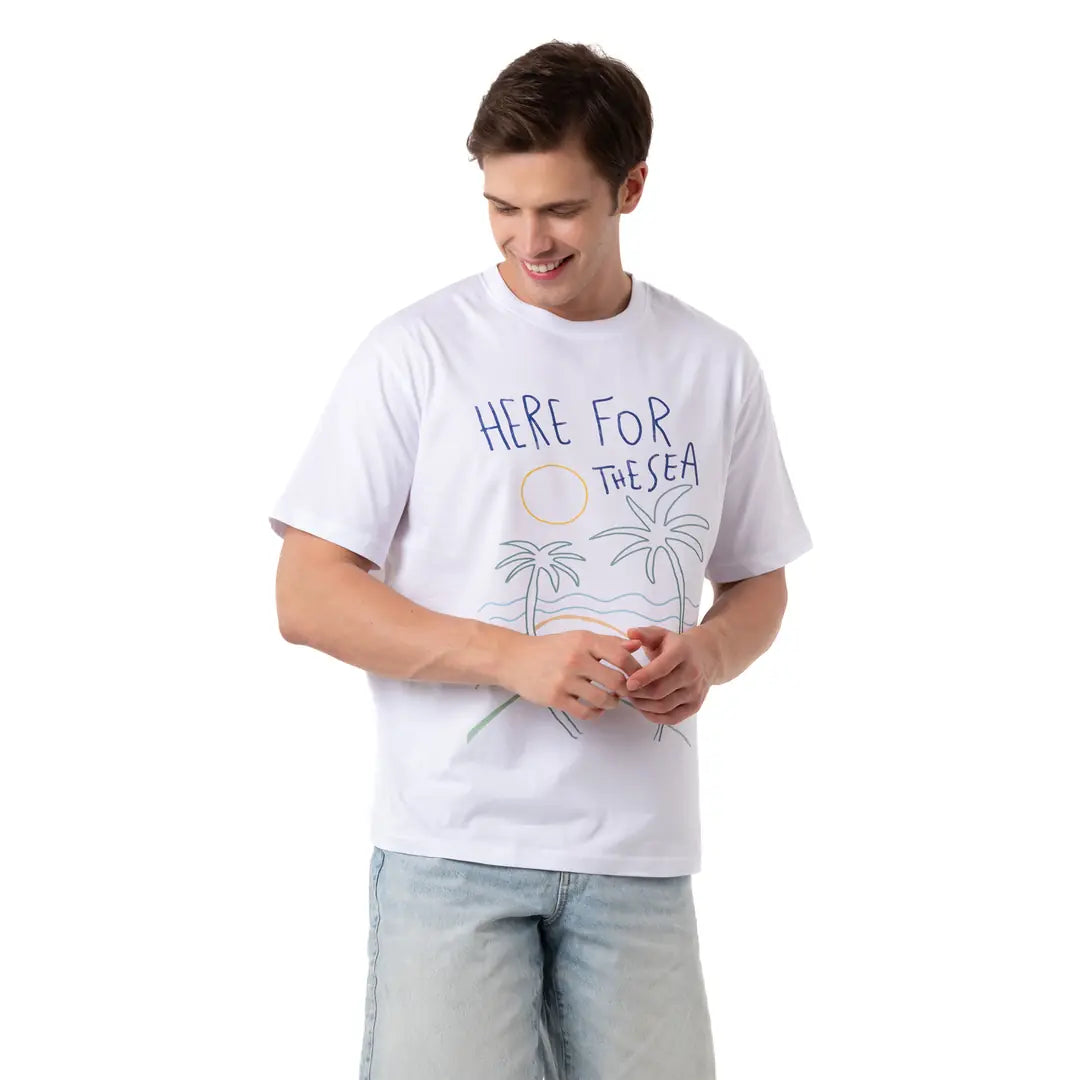 The Sea Oversize Beyaz T-Shirt