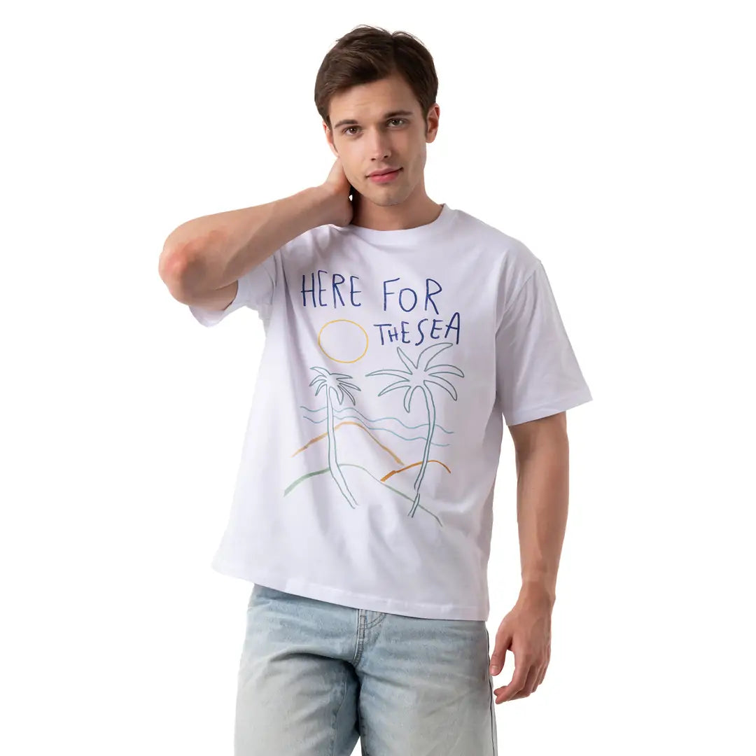The Sea Oversize Beyaz T-Shirt