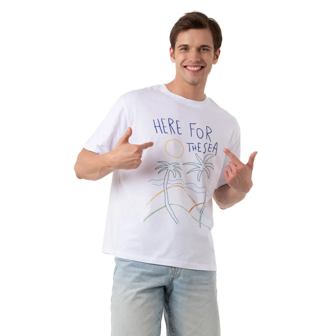The Sea Oversize Beyaz T-Shirt