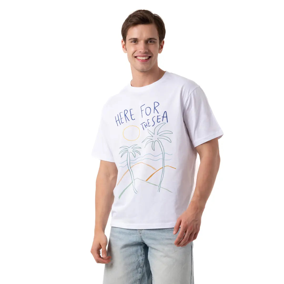 The Sea Oversize Beyaz T-Shirt