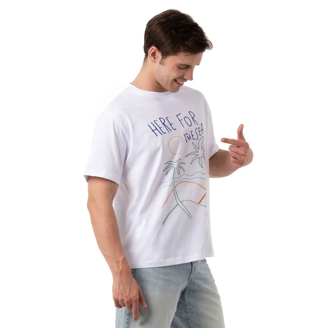 The Sea Oversize Beyaz T-Shirt