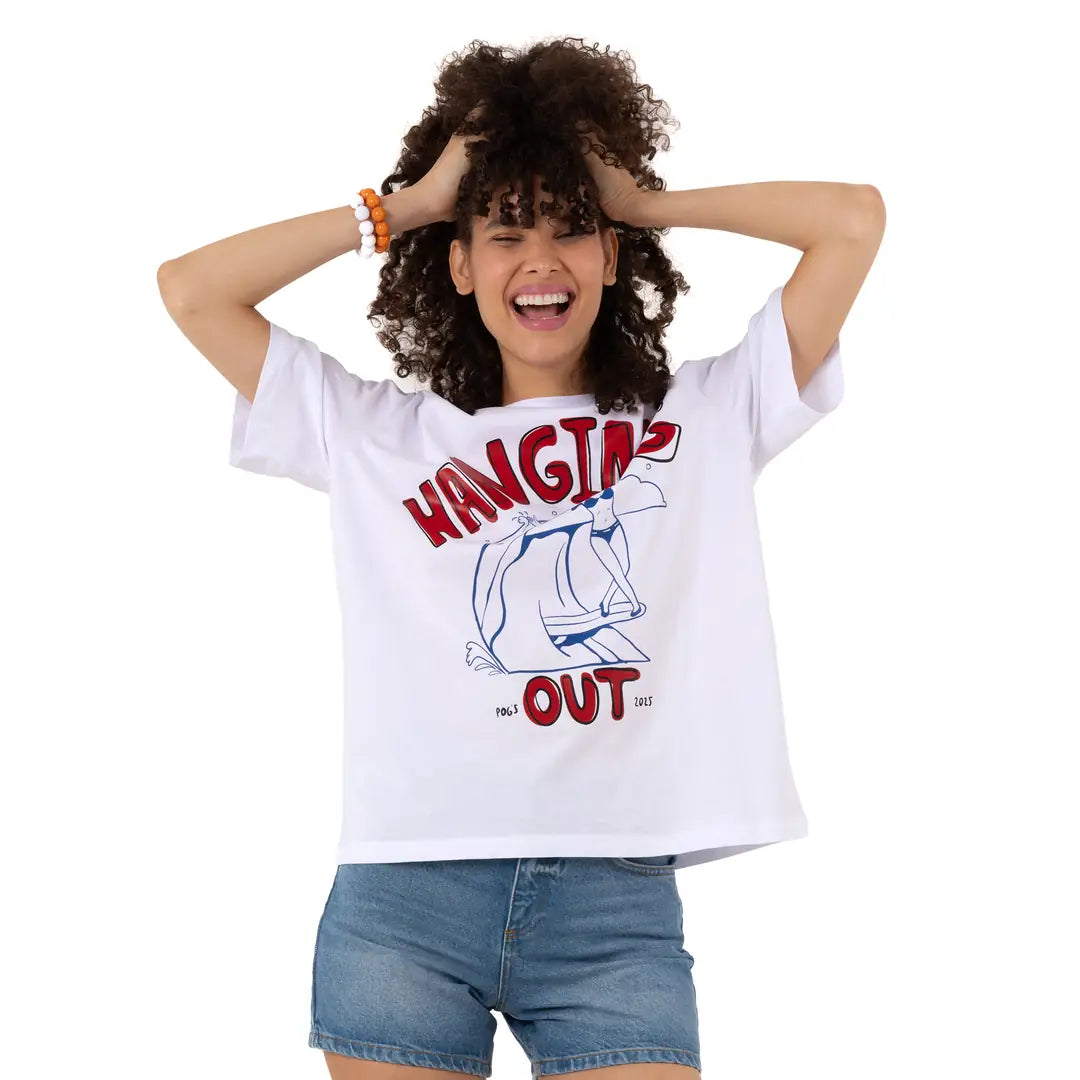 Hanging Out Oversize Beyaz T-Shirt