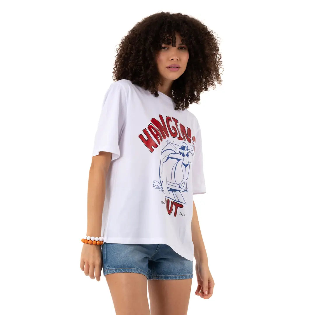 Hanging Out Oversize Beyaz T-Shirt