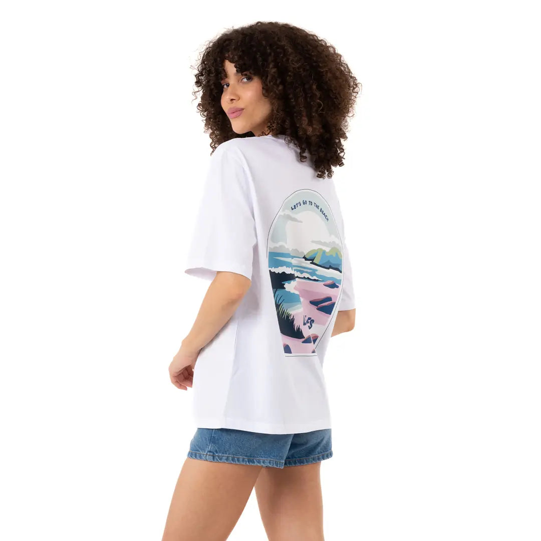Los Angeles Oversize Beyaz T-Shirt