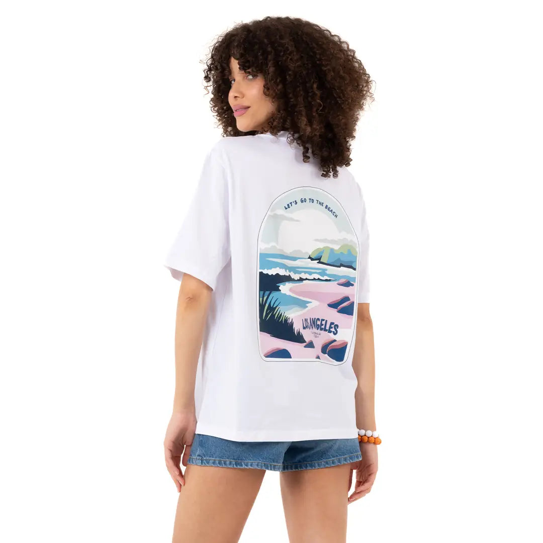 Los Angeles Oversize Beyaz T-Shirt