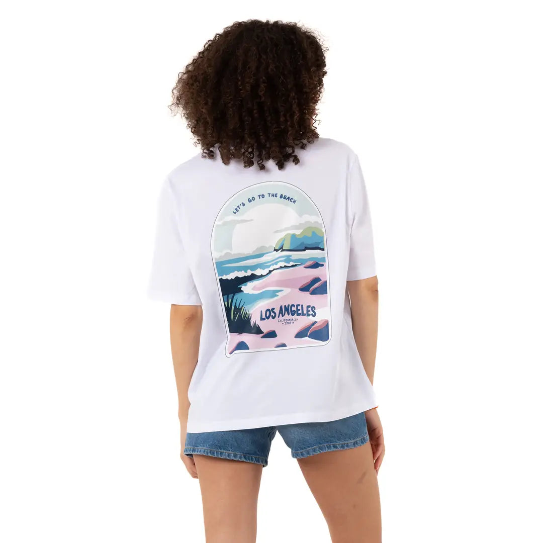 Los Angeles Oversize Beyaz T-Shirt