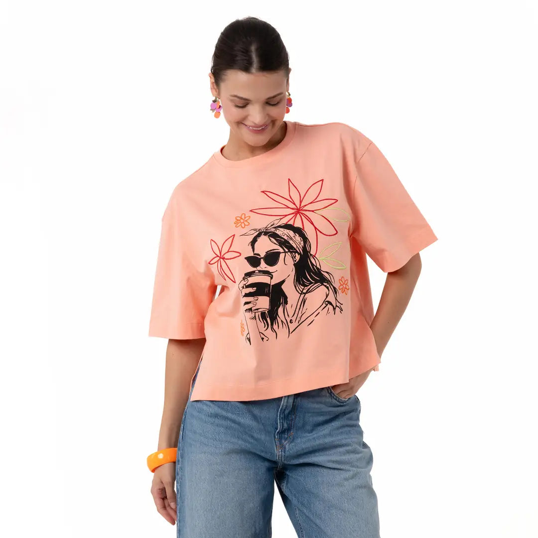 Coffee Crop Oversize Somon T-Shirt