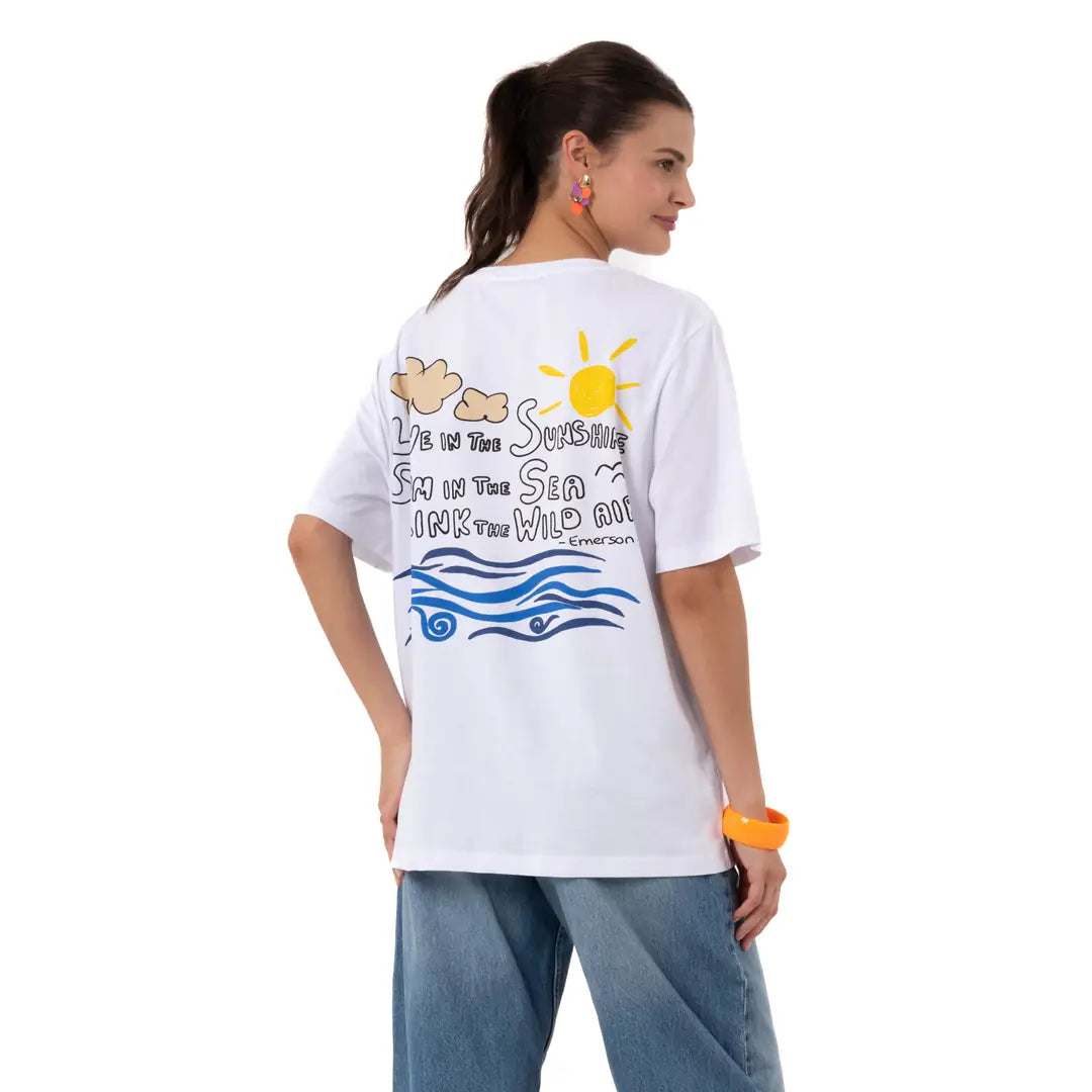 Emerson Oversize Beyaz T-Shirt