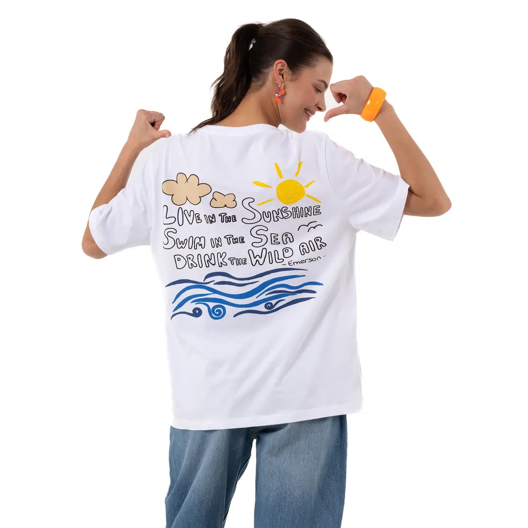 Emerson Oversize Beyaz T-Shirt