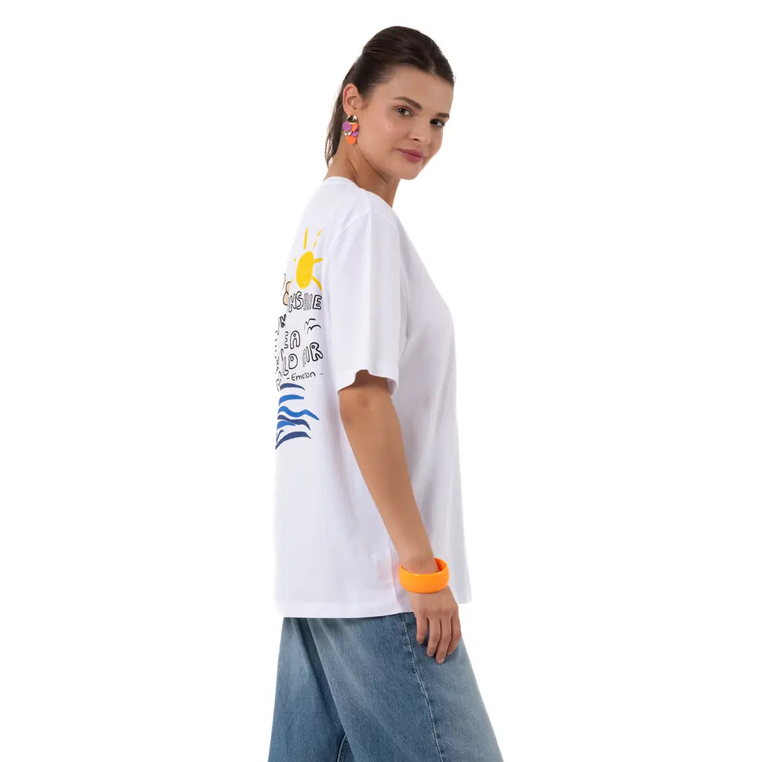 Emerson Oversize Beyaz T-Shirt