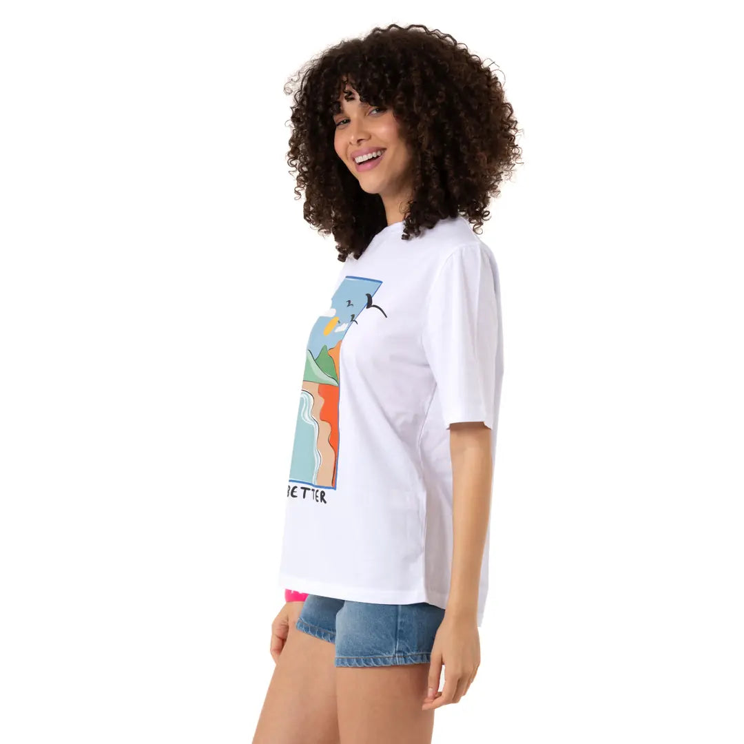 Live Oversize Beyaz T-Shirt