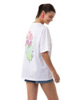 Be Happy Oversize Beyaz T-Shirt