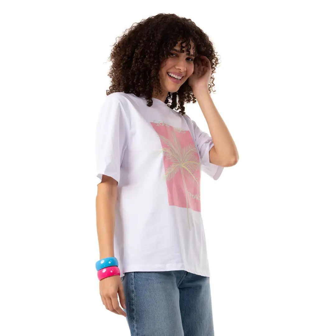 Good Vibes Oversize Beyaz T-Shirt