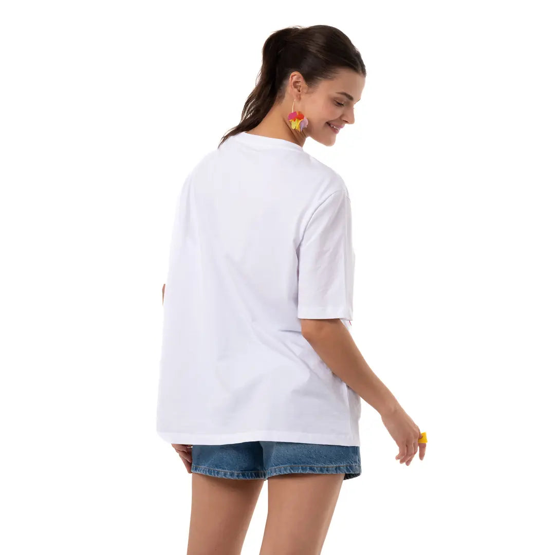 Wild Oversize Beyaz T-Shirt