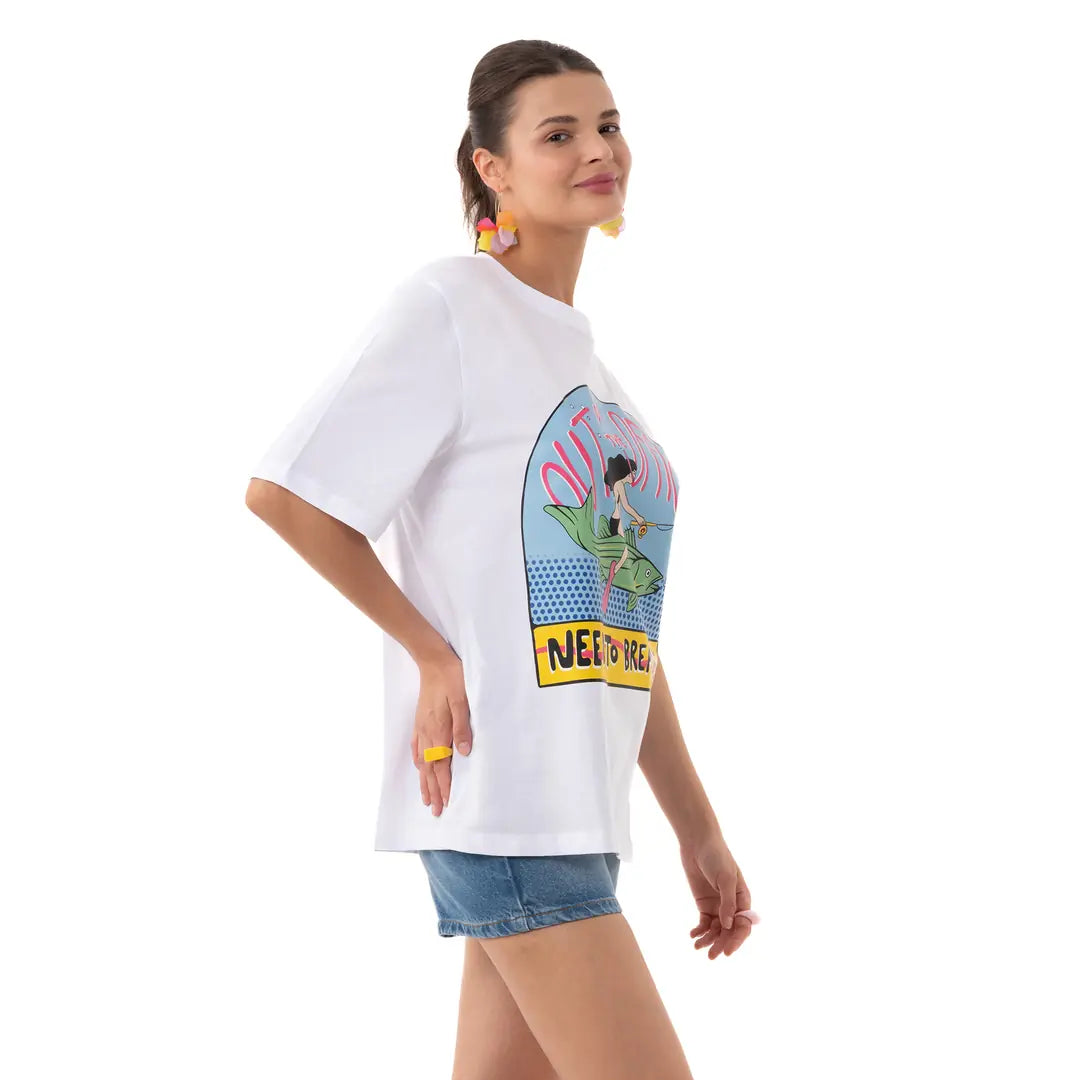 Breathe Oversize Beyaz T-Shirt