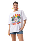Girls Club Oversize Beyaz T-Shirt