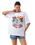 Girls Club Oversize Beyaz T-Shirt