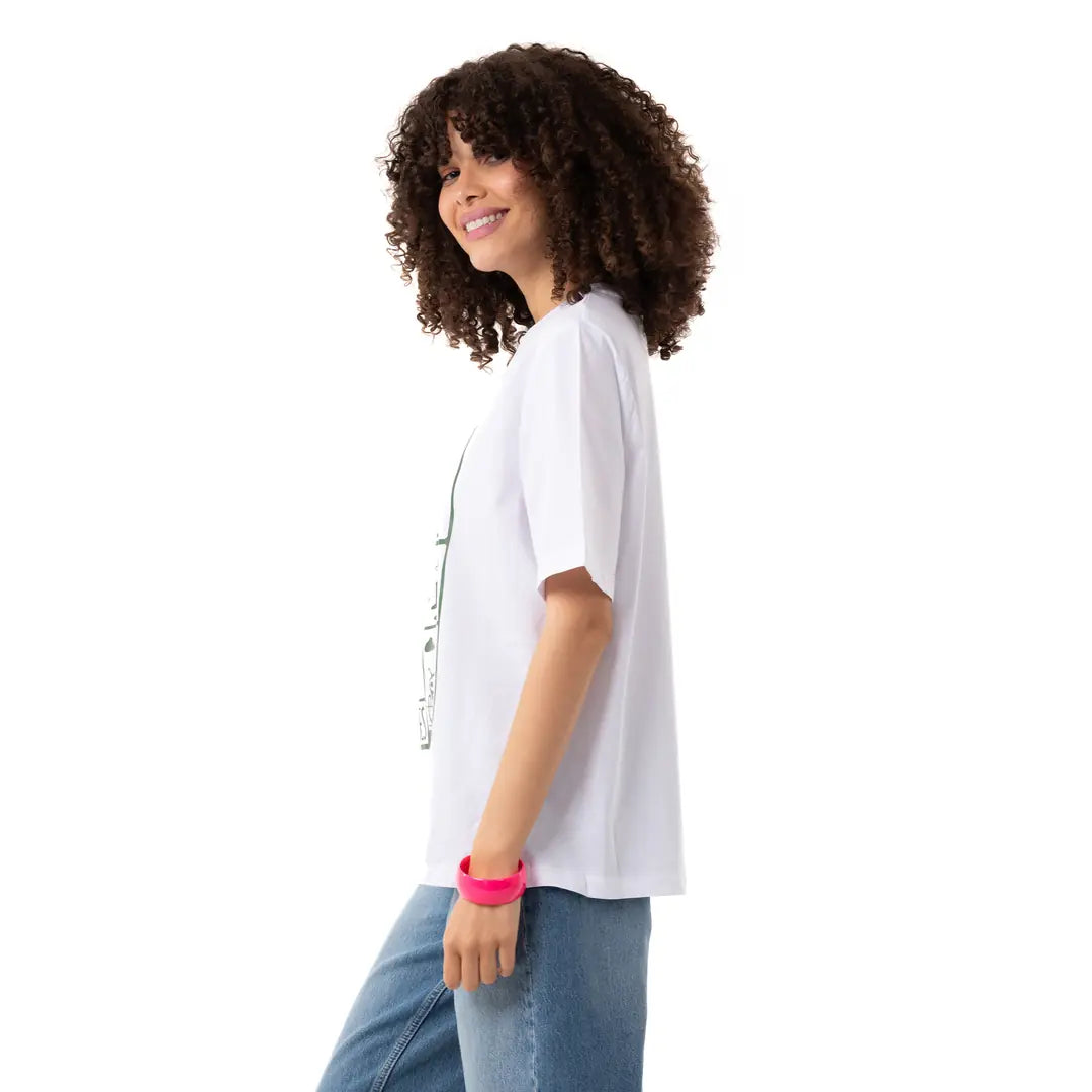 Island Vibes Oversize Beyaz T-Shirt