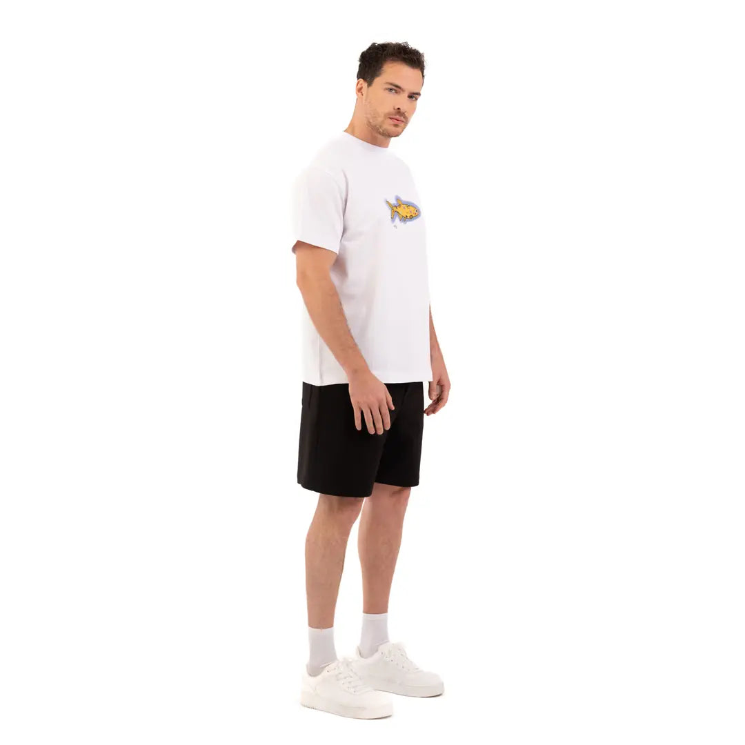 Cosmic Fish Oversize Beyaz T-Shirt