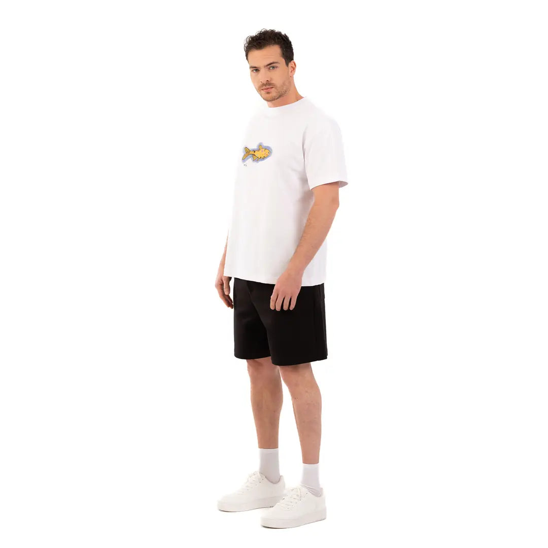 Cosmic Fish Oversize Beyaz T-Shirt