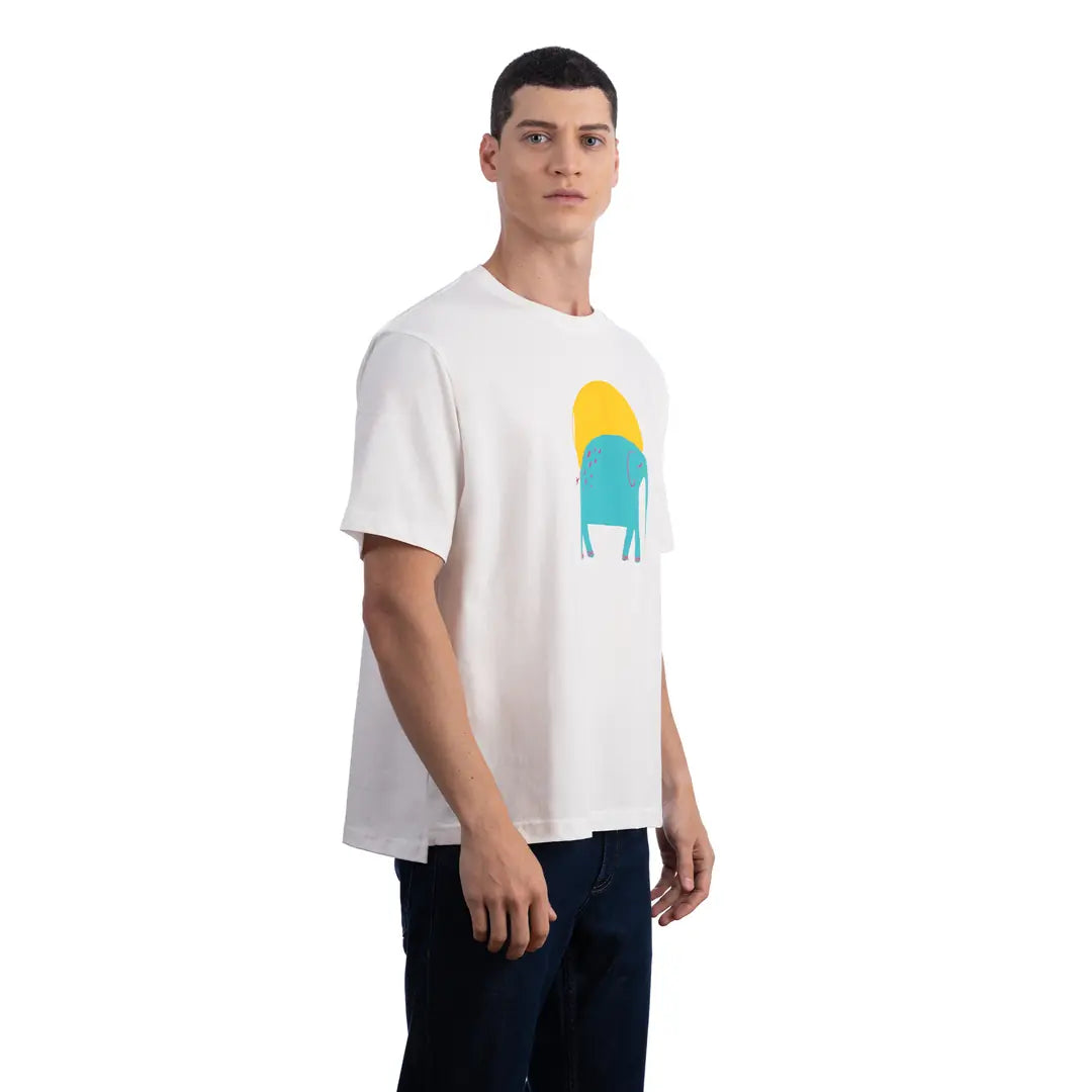 Elephant Oversize Ekru T-Shirt
