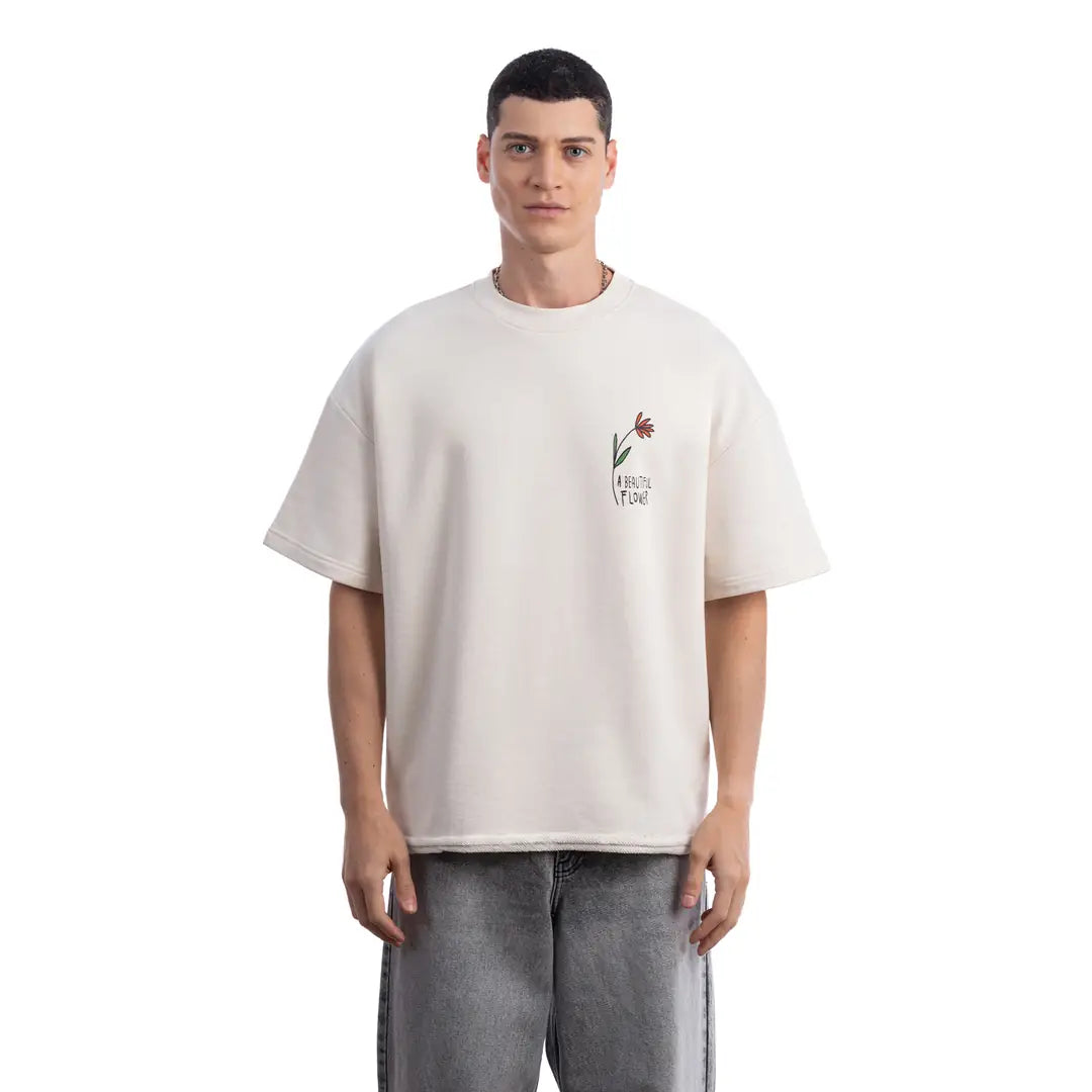 Beautiful Oversize Ekru T-Shirt